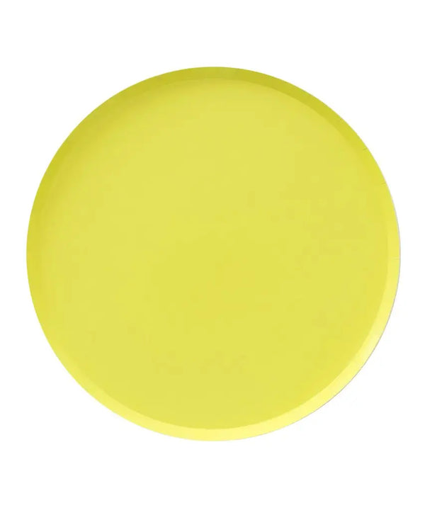Low Rim Chartreuse Large Paper Party Plates