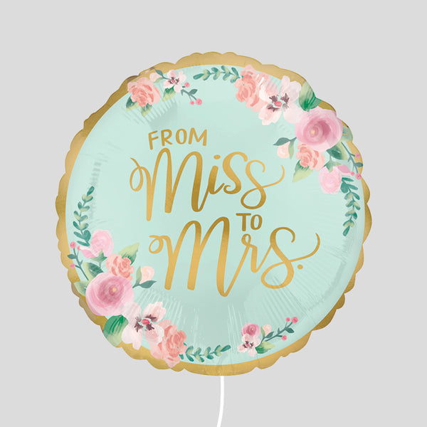 18" From Miss to Mrs - Foil Balloon
