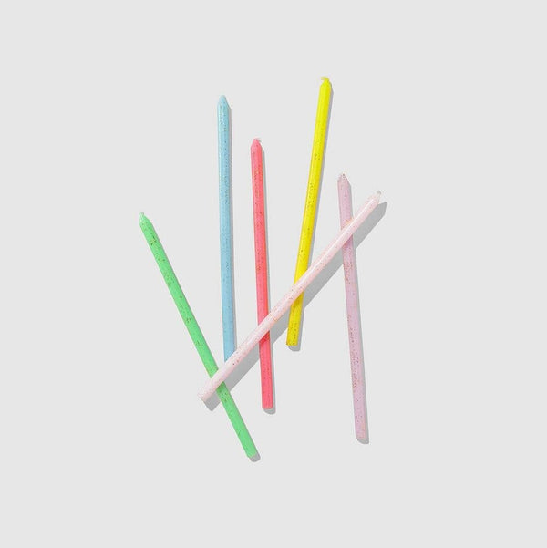 Pastel Glitter Candles (12 per Pack)