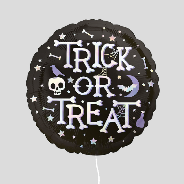 'Holographic Iridescent Trick Or Treat' Standard Foil Balloon