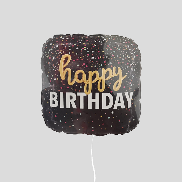 'Happy Birthday Dots' Square Foil Balloon