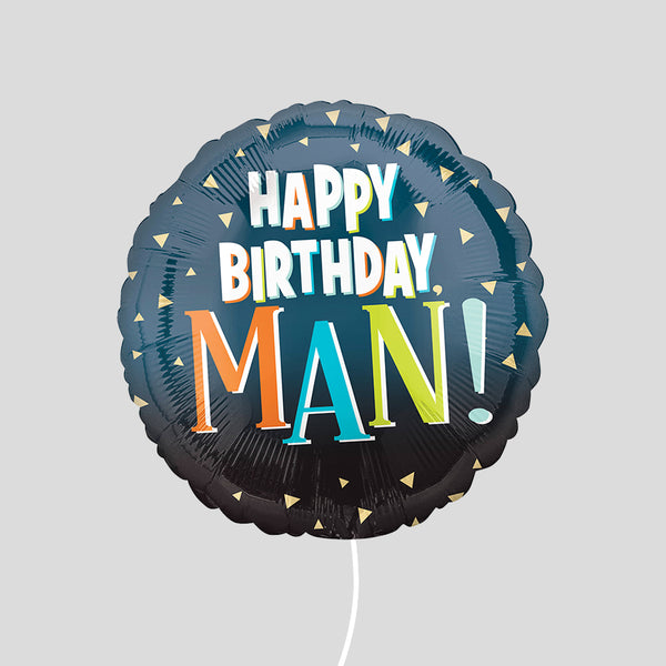 'Happy Birthday Man!' Standard Foil Balloon