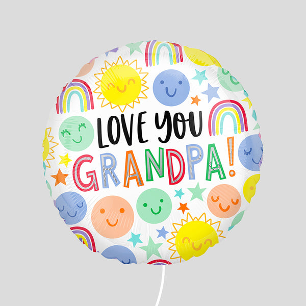 Round Foil Balloon Love You Grandpa!