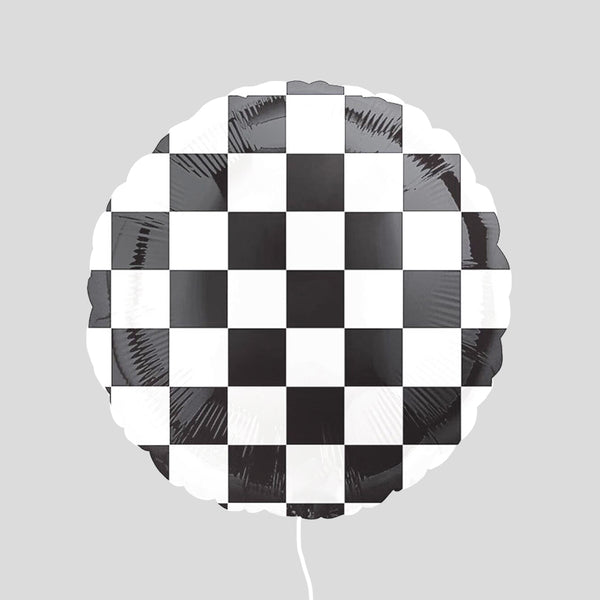Round Foil Balloon Checkered Pattern